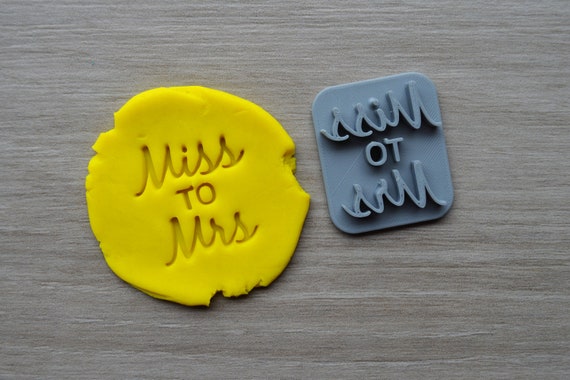 Miss to Mrs Imprint Font 3 Cookie/Fondant/Soap/Embosser Stamp