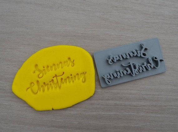 Christening Custom Name Imprint Personalized Cookie/Fondant/Soap/Embosser Stamp