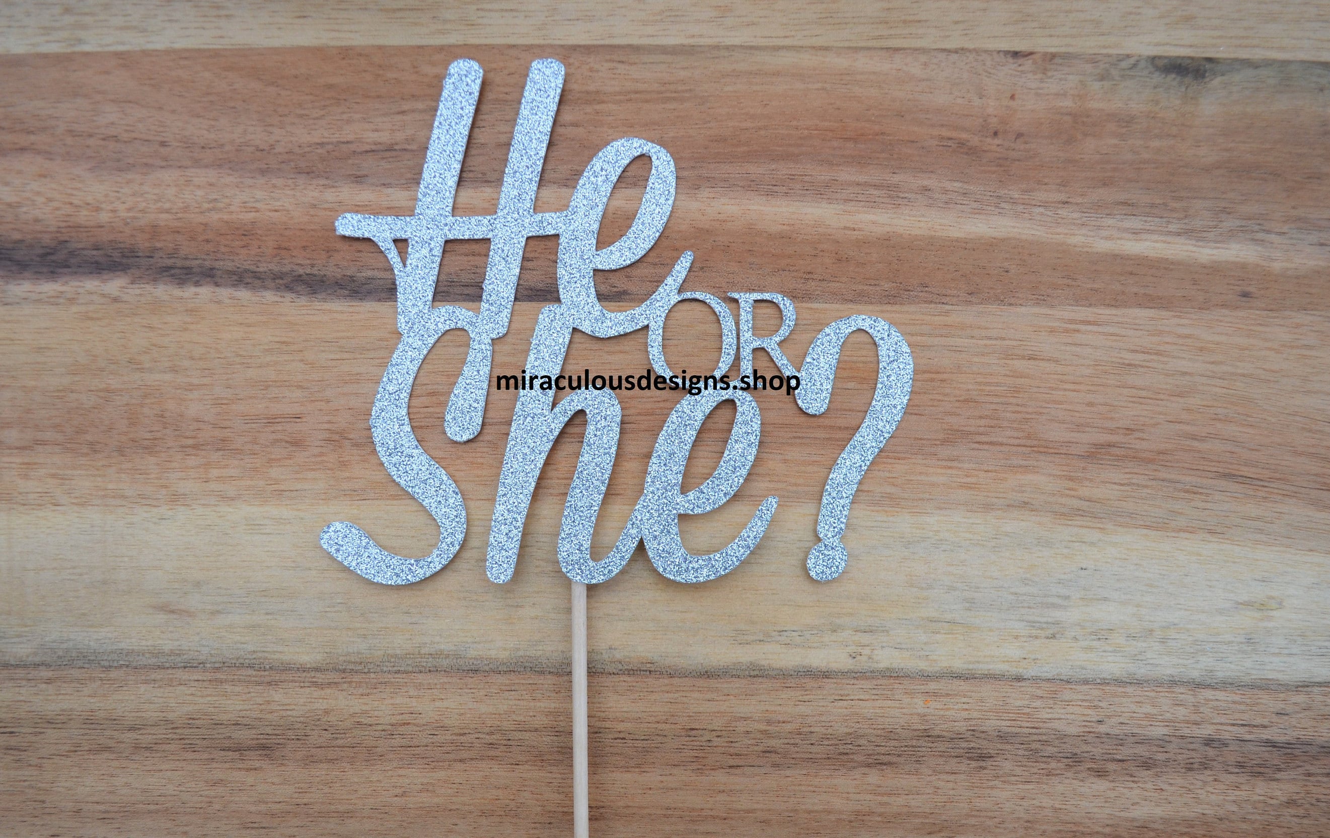He Or She Cake Topper Baby Shower Reveal Cake Topper Baby Boy Baby Girl Cake Topper
