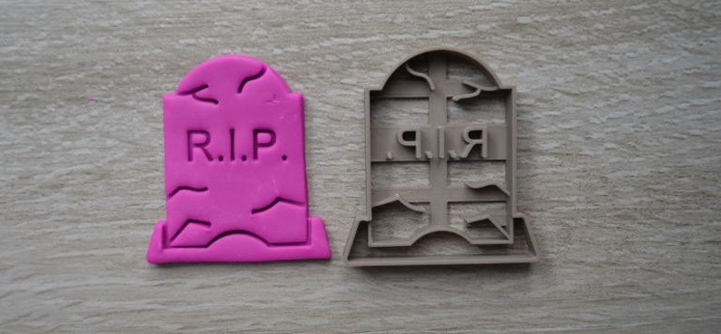Halloween Cookie, SHARP EDGES Tomb Stone 1 Cookie Cutter 3d printed