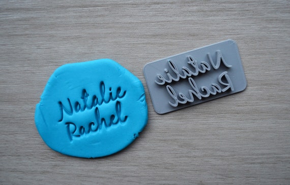 Custom Name 2 line Imprint Font 2 Cookie/Fondant/Soap/Embosser Stamp