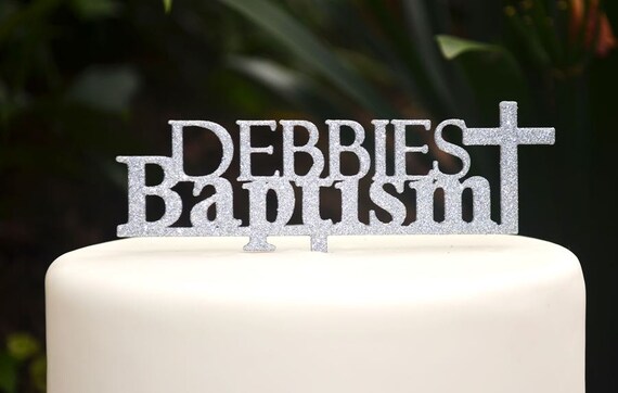 Cross Baptism Custom Personalized Cake Topper