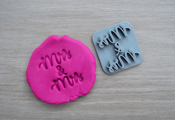 Mrs & Mrs Imprint Cookie/Fondant/Soap/Embosser Stamp