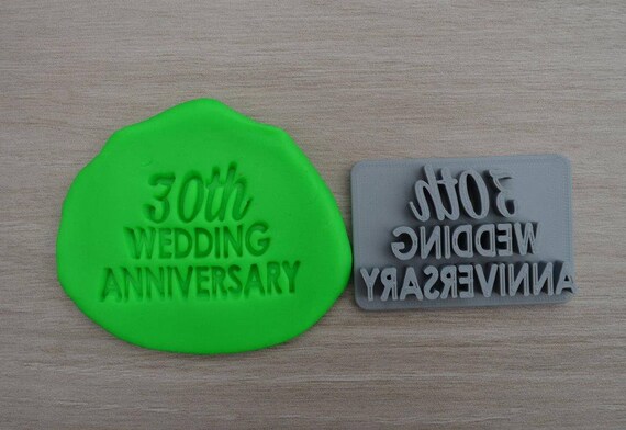 30th Wedding Anniversary Imprint Cookie/Fondant/Soap/Embosser Stamp