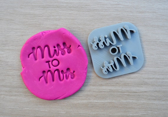 Miss to Mrs Imprint Font 2 Cookie/Fondant/Soap/Embosser Stamp