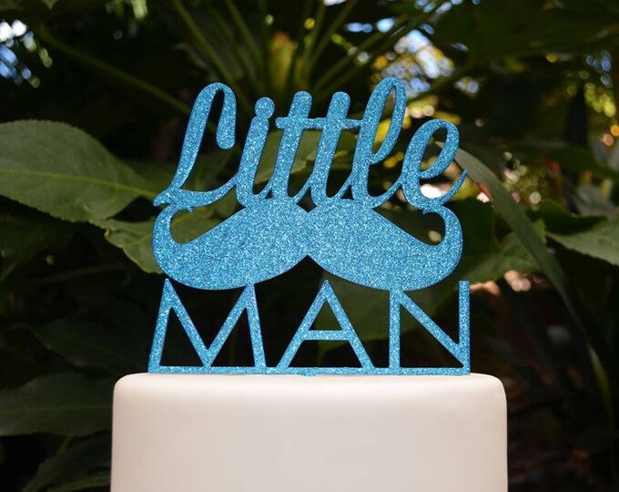Little Man Cake Topper - Baby Shower Cake Topper - Baby Boy Cake Topper