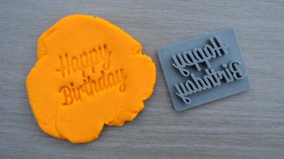 Happy Birthday Font 1 Imprint Cookie/Fondant/Soap/Embosser Stamp