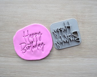 Happy Birthday Font 4 Imprint Cookie Stamp/Fondant/Soap/Embosser Stamp