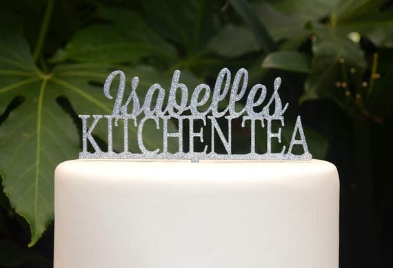 Kitchen Tea Cake Topper - Bridal Shower Party - Bride Wedding Cake Topper - Bachelorette Party