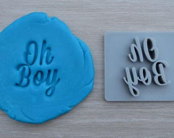 Oh Boy Imprint Font 1 Cookie/Fondant/Soap/Embosser Stamp