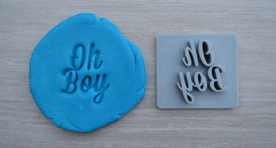 Oh Boy Imprint Font 1 Cookie/Fondant/Soap/Embosser Stamp