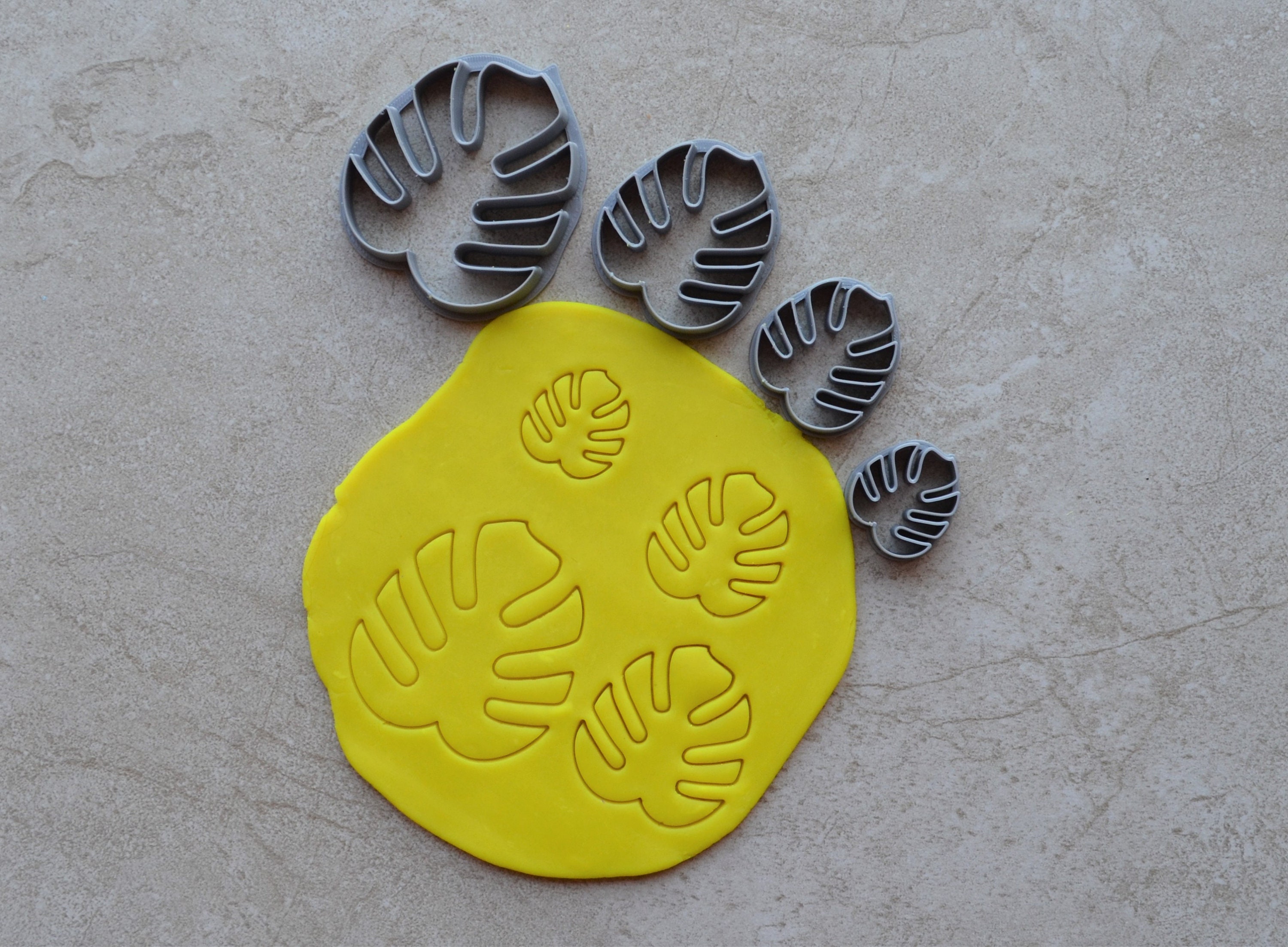 Monstera Leaf Polymer Clay Cutter Set Cookie Fondant Cutters