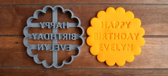 Happy Birthday Cookie Cutter Fondant Cutter Party Favor Cake Topper Custom/Personalised