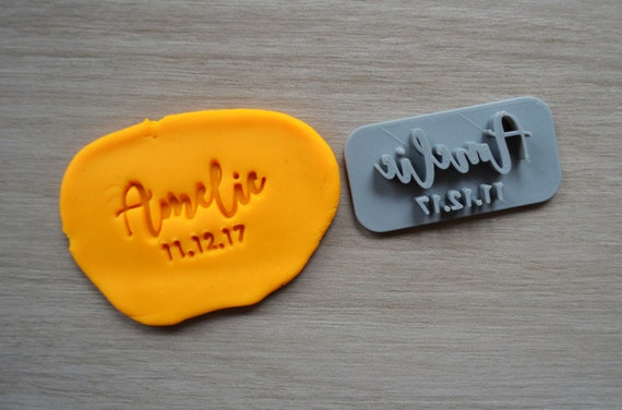 Custom Name Date Imprint Cookie/Fondant/Soap/Embosser Stamp