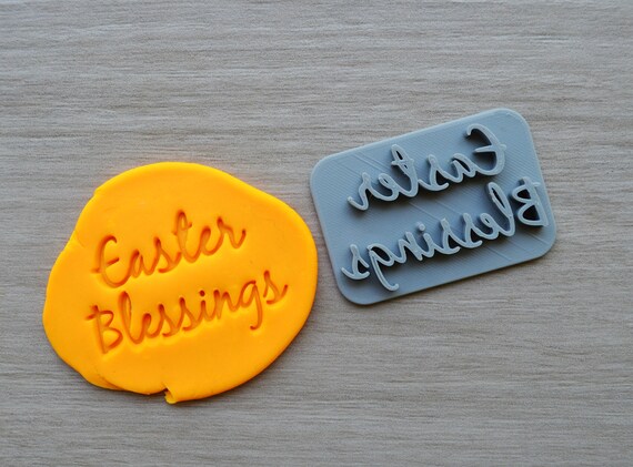 Easter Blessings Font Imprint Cookie/Fondant/Soap/Embosser Stamp