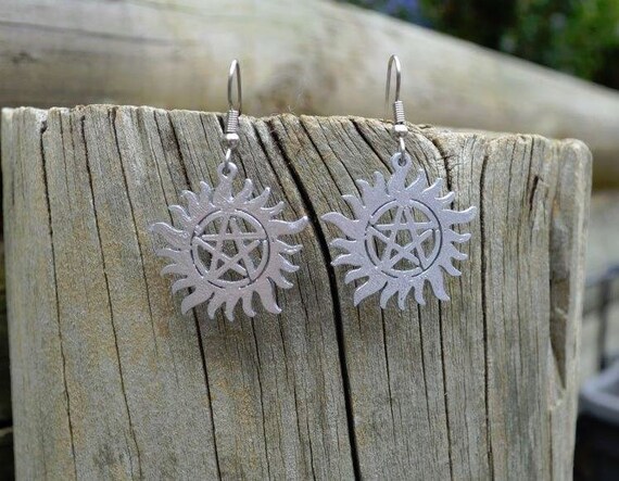 Protection Tattoo Earrings -Pentacle