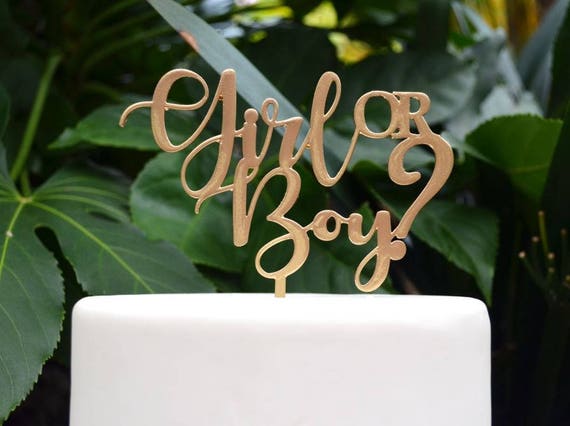 Girl or Boy Cake Topper - Baby Shower Gender Reveal Cake Topper - Assorted Colours