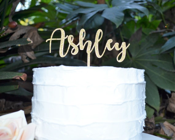 Custom Personalized Name Cake Topper Font 2 - Birthday Cake Topper - Baptism Christening Cake Topper - Assorted Colours