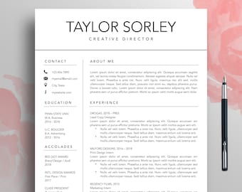 minimalist resume etsy resume template minimalist