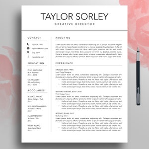 Modern Resume, CV Template, 3 Page, Minimalist Resume, Simple Resume Mac, Professional Resume Template Word, Creative Resume Pages, Download
