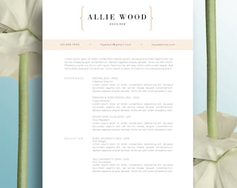 Modern Resume Template: Simple CV Design with Cover Letter (Instant Download)