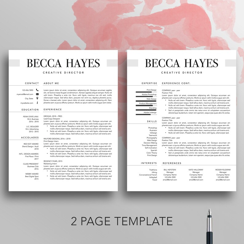 Modern Resume Template: Creative CV Design (Digital Download) image 2