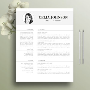 Professional Resume Template, Cover Letter Template for Word, Modern Resume Template Design, Creative Resume, Free Resume Template, Celia