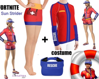 Lifeguard Costume Fortnite Emilyle Sc 1 St Funtober - fortnite sun strider adult lifeguard rescue costume battle royale cosplay outfit set video game visor skin rash guard gamer halloween party sc 1 st etsy