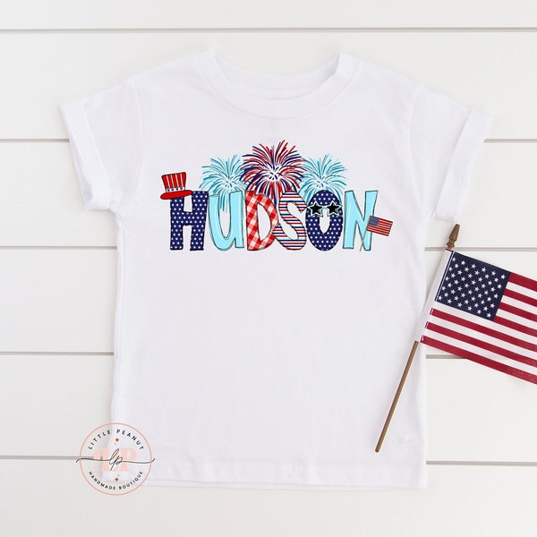 Personalized Fourth of July Kids Shirt - 4th of July Boys Shirt - Patriotic Toddler Shirt - Custom Name Toddler Shirt - Youth Shirt