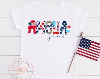 Personalized Fourth of July Kids Shirt - Patriotic Name Toddler Shirt - Custom Name Toddler Shirt