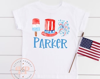 Personalized Fourth of July Kids Shirt - Patriotic Popsicle Toddler Shirt - Custom Name Toddler Shirt - 4th of July Shirt