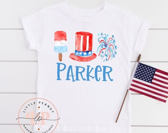 Personalized Fourth of July Kids Shirt - Patriotic Popsicle Toddler Shirt - Custom Name Toddler Shirt - 4th of July Shirt
