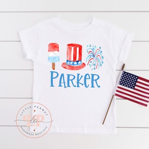 Personalized Fourth of July Kids Shirt - Patriotic Popsicle Toddler Shirt - Custom Name Toddler Shirt - 4th of July Shirt