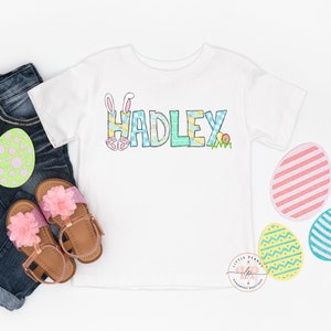 Personalized Easter Kids Shirt - Girls Easter Shirt - Cute Easter Bunny Shirt - Easter Egg Shirt - Youth Shirt - Toddler Shirt