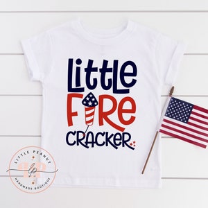 Little Firecracker Patriotic Shirt - Patriotic Toddler Shirt - 4th of July Shirt- Red White Blue  - Independence Day Shirt