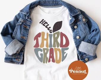 Hello Third Grade Shirt - Back to School Shirt - 3rd Grade Tee - Cute Third Grade Outfit - First Day of School