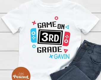 Personalized Game On School Shirt -  Boys Back to School Shirt - 1st 2nd 3rd 4th 5th Grade Tee - Gamer Student Shirt - 1st Day of School