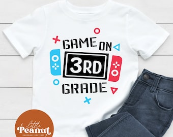 Game On 3rd Grade Shirt -  Back to School Shirt - Boys Third Grade Tee - Gamer Student Shirt - First Day of School