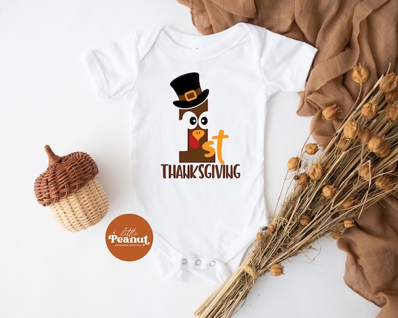 First Thanksgiving Baby Bodysuit - Boys Thanksgiving Shirt - Cute Turkey Shirt - 1st Thanksgiving Bodysuit - Thanksgiving Shirt