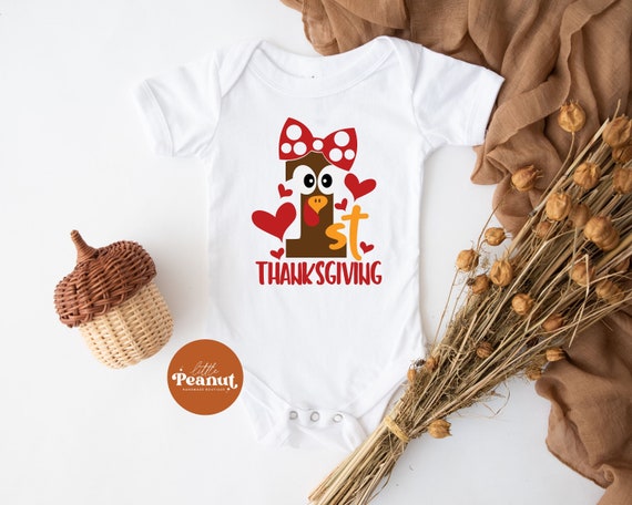 First Thanksgiving Baby Bodysuit - Girls Thanksgiving Shirt - Cute Turkey Shirt - 1st Thanksgiving Bodysuit - Thanksgiving Shirt