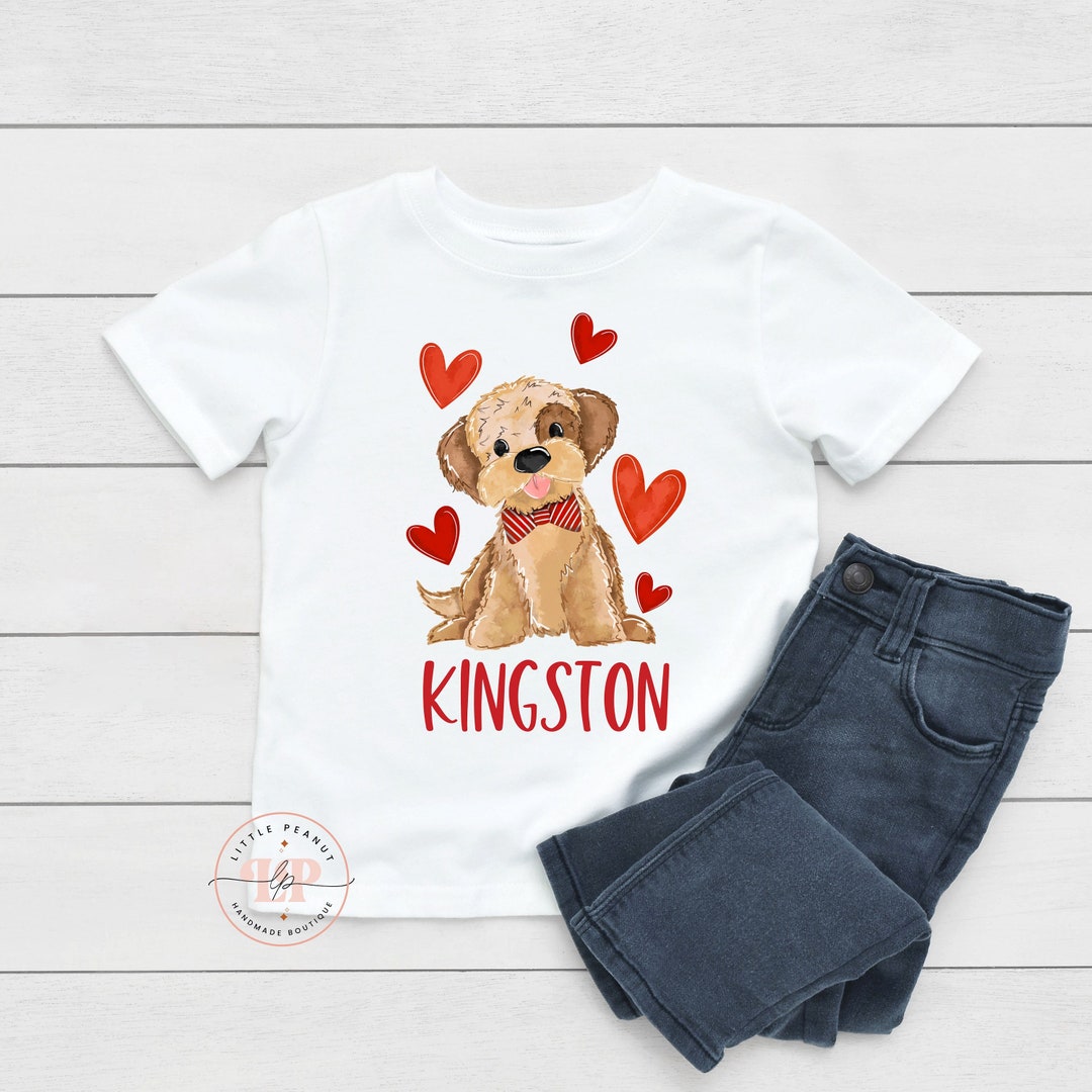 Boys Valentines Day Shirt Puppy Valentine's Day Shirt Dog Valentine
