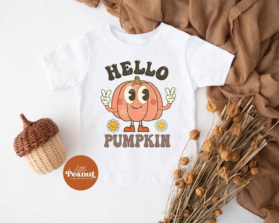Hello Pumpkin Kids Shirt - Thanksgiving Toddler Shirt - Cute Pumpkin Shirt - Fall Toddler Shirt - Retro Pumpkin Shirt