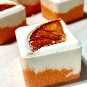 Wild Orange herbal bath bomb cube | Handcrafted