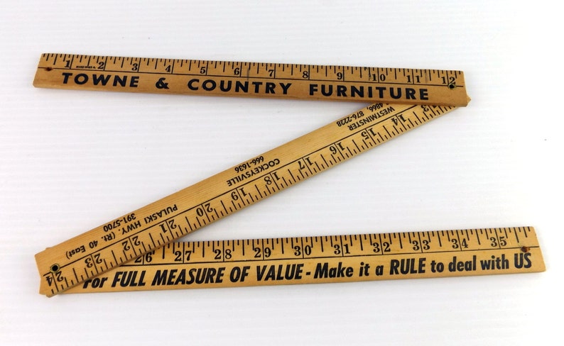 Vintage Wooden Folding Ruler Town And Country Furniture Etsy