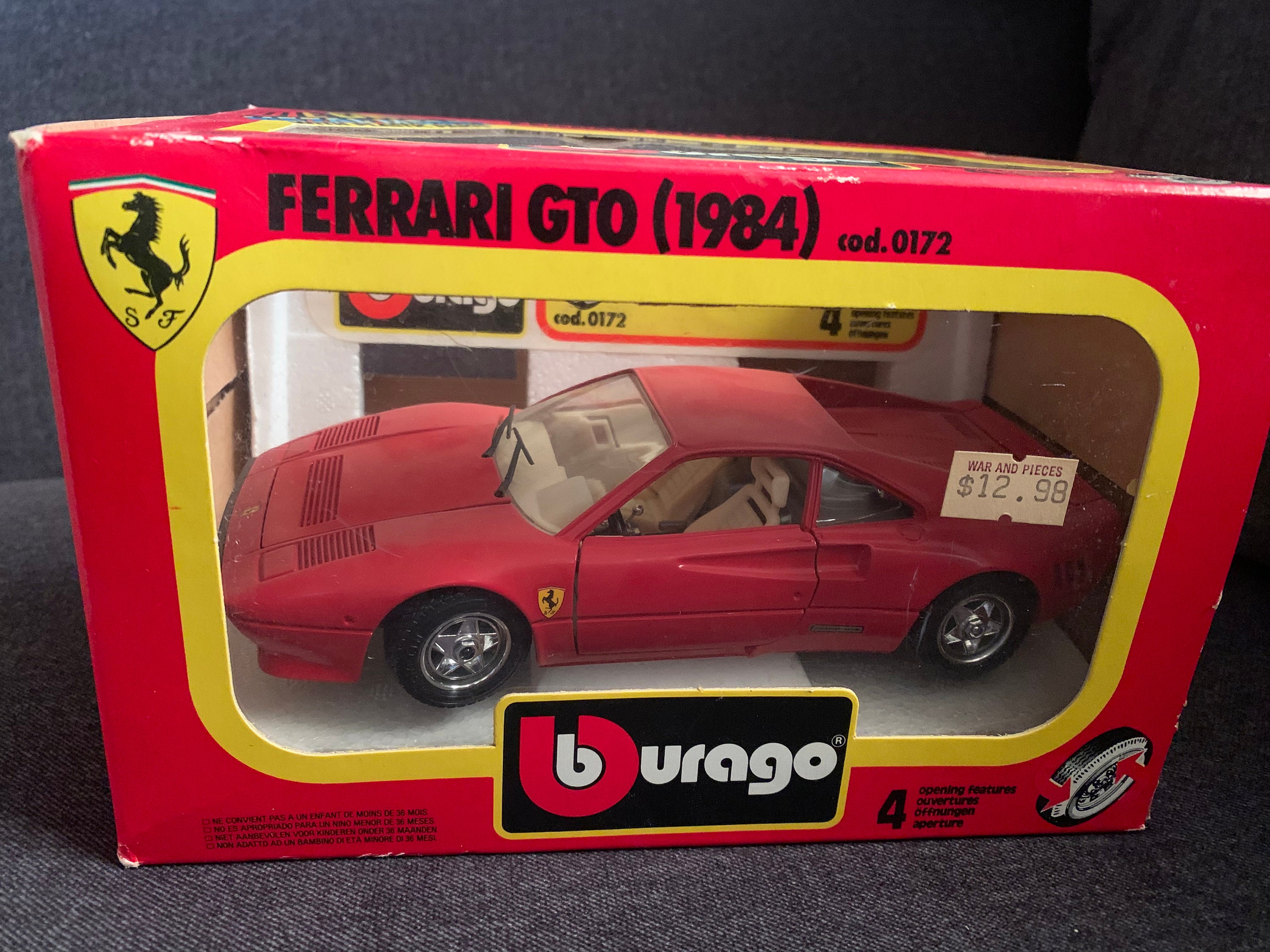 Burago Ferrari GTO Red 1984 1:24 Scale Die Cast No. 0172