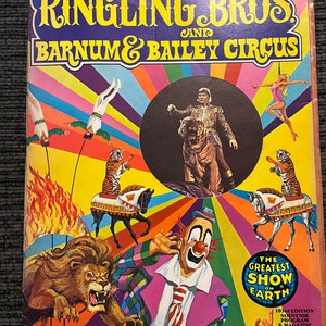 1973 Ringling Bros. Barnum & Bailey Circus Bicentennial Program w Poster Vintage 103th Edition