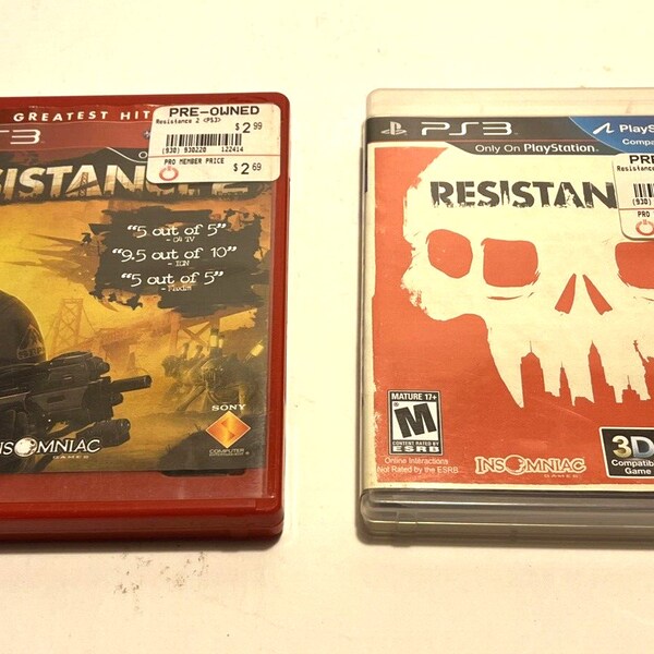 RESISTANCE 2 & 3 Sony PlayStation 3 2008 PS3 Complete w Manual Tested