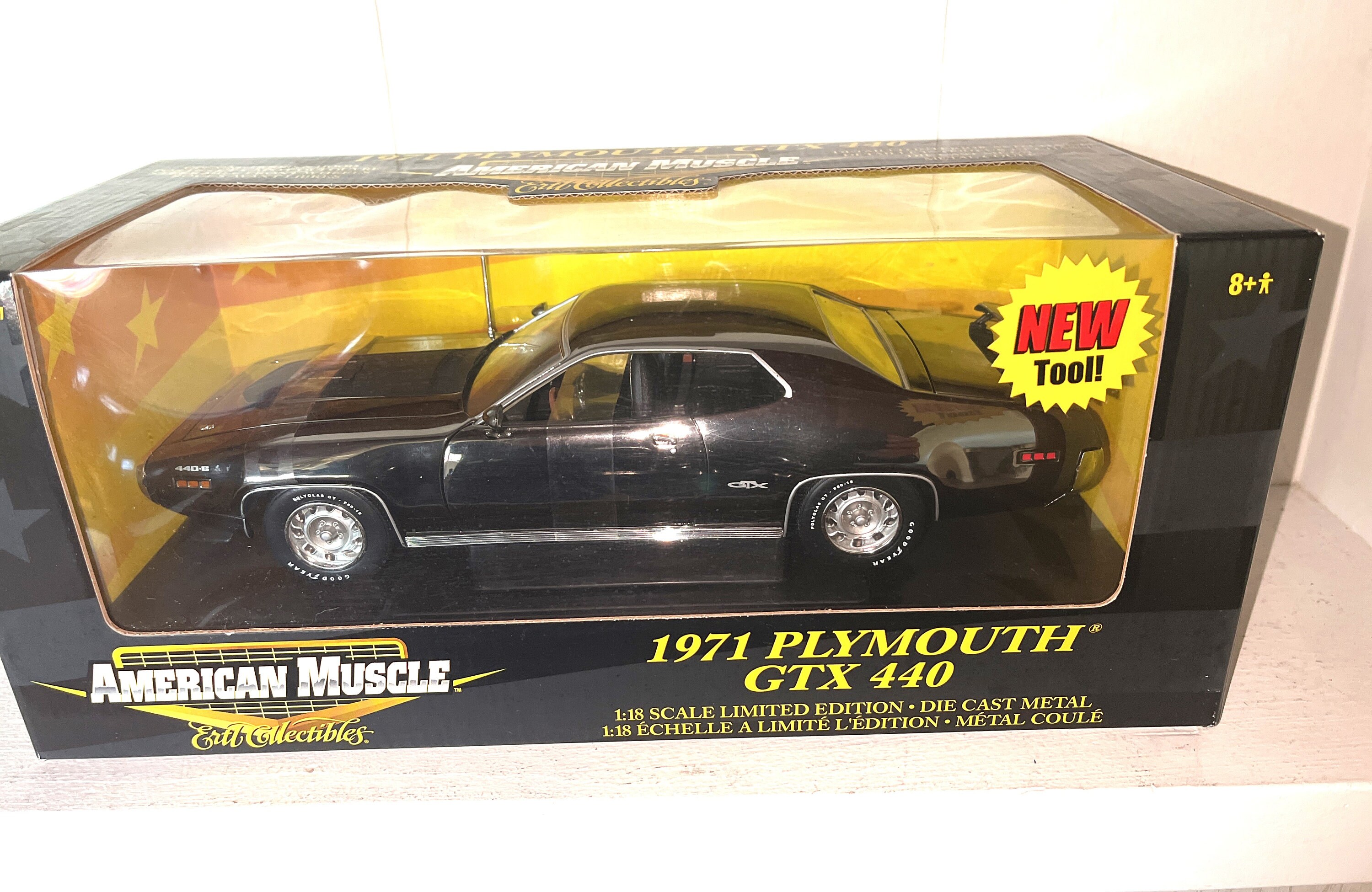 RARE! 1971 Plymouth GTX 440 Black & Chrome Ertl American RARE! 1971 Plymouth GTX 440 Black & Chrome Ertl American