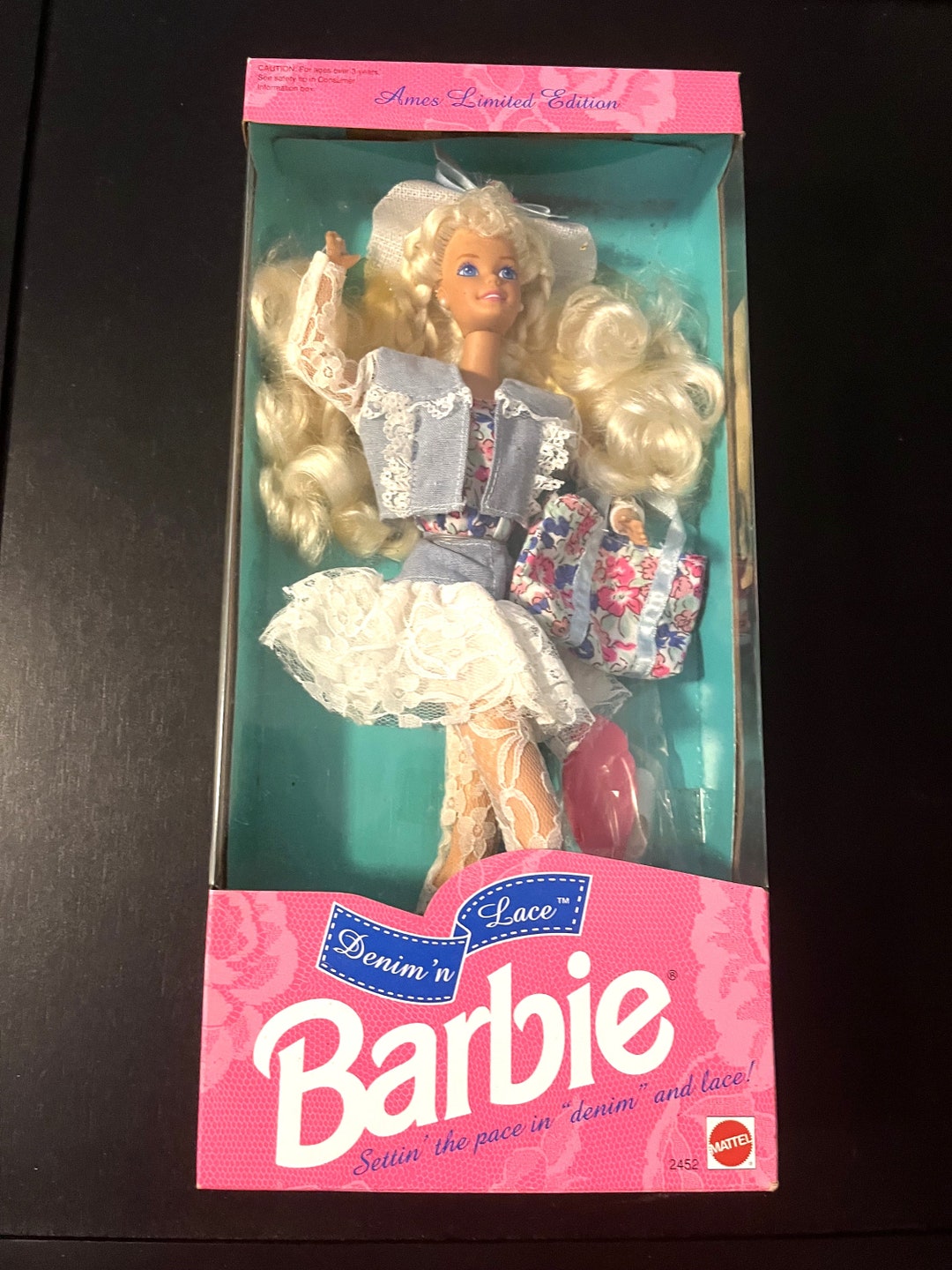 Barbie 1992 Denim 'n Lace - Collection Mattel NRFB - Fabriquée En Malaisie