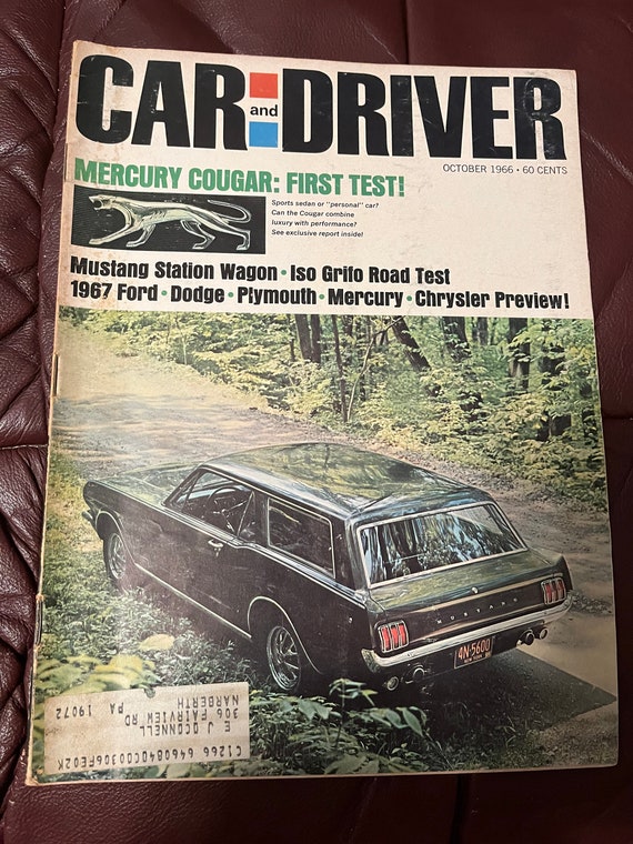 CAR and DRIVER Magazine October 1966 Ford Mustang Station